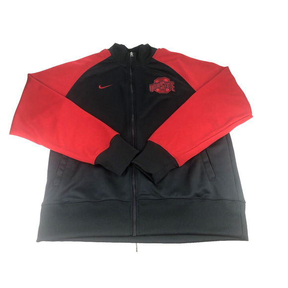 Nike Other - Nike Ohio State Buckeyes Men's Jacket Large Zip Up Red Gray Warm Up Windbreaker